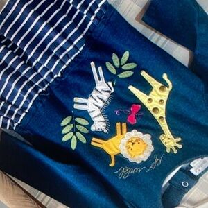Charming navy playful animal classic blouse